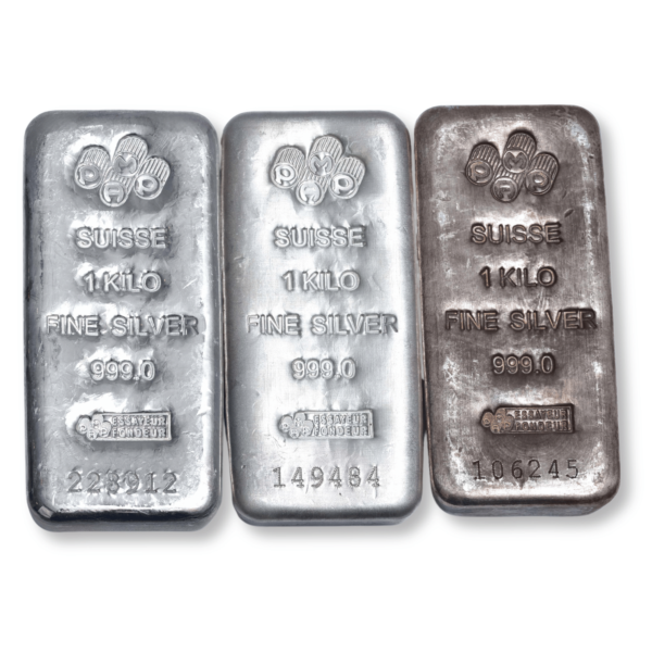 100159 - variable quality 1kg PAMP Silver Cast Bar (Secondary) 1kg PAMP Silver Cast Bar
