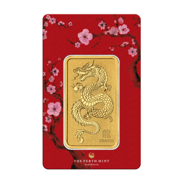 2024 1oz Perth Mint Gold Lunar Dragon Bar 2024 1oz Perth Mint Gold Lunar Dragon Bar
