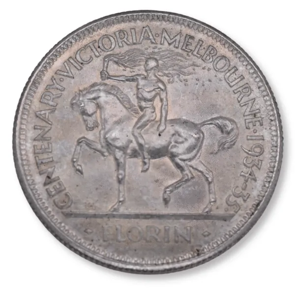 1017192037 - Main 2 1934/35 Australian Florin Grade Almost Uncirculated 1934/35 Australian Florin Grade Almost Uncirculated