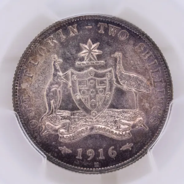 1916 Australian Florin PCGS MS63 1916 Australian Florin PCGS MS63