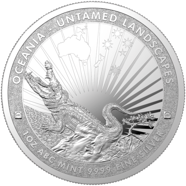 2024 1oz ABC Mint Silver Crocodile Untamed Landscapes Series (Coin Cap) 2024 1oz ABC Mint Silver Crocodile Untamed Landscapes Series (Coin Cap)