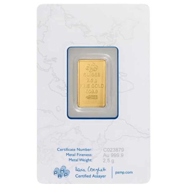 2.5g PAMP ROSA Gold Minted Bar 2.5g PAMP ROSA Gold Minted Bar