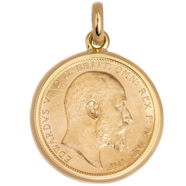 22K Full Sovereign Coin in 18K Gold Pendant Frame 22K Full Sovereign Coin in 18K Gold Pendant Frame