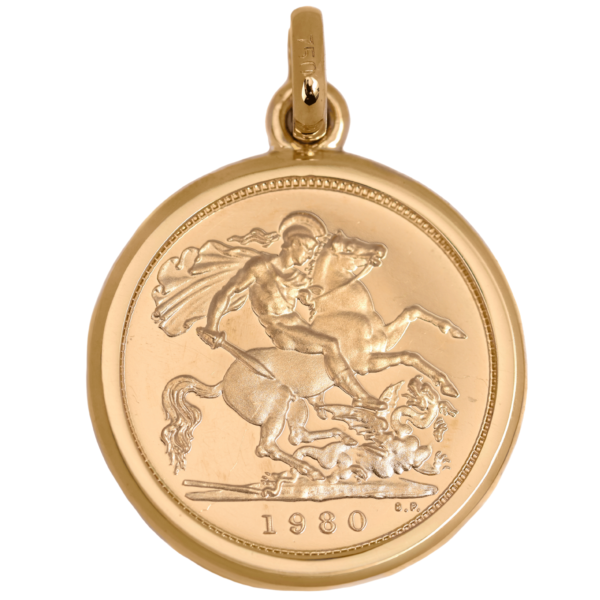 22K Half Sovereign Coin in 18K Gold Pendant Frame 22K Half Sovereign Coin in 18K Gold Pendant Frame