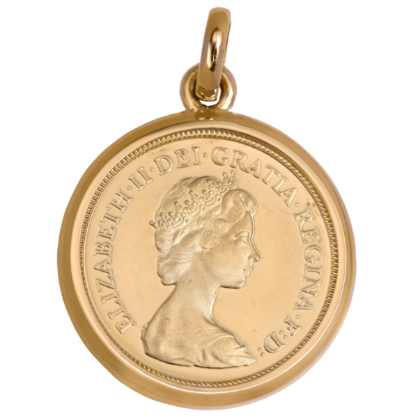 22K Half Sovereign Coin in 18K Gold Pendant Frame 22K Half Sovereign Coin in 18K Gold Pendant Frame