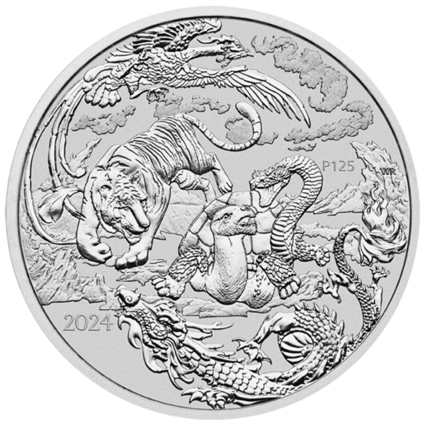 2024 1oz Silver Chinese Myths and Legends Four Guardians Coin 2024 1oz Silver Chinese Myths and Legends Four Guardians Coin