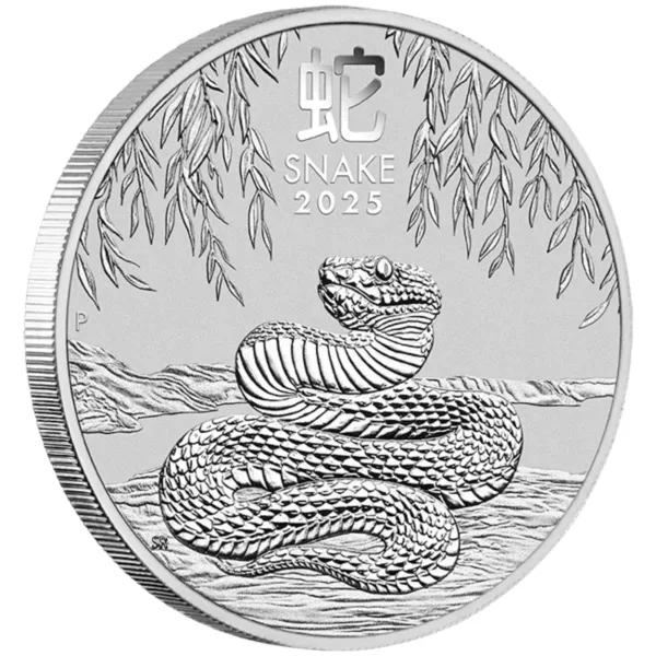 2025 Year of the Snake - Edge - Silver 2025 1oz Perth Mint Silver Lunar Snake Coin Series 3 perth mint