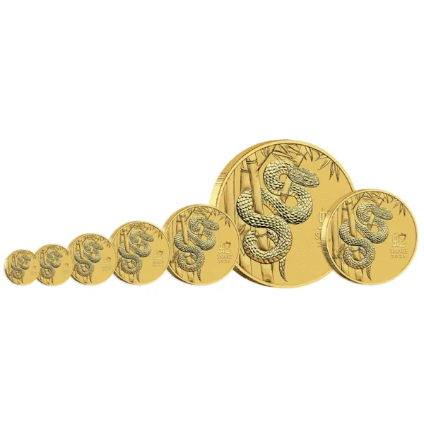 2025 Year of the Snake - Gold Group Photo 2025 1oz Perth Mint Gold Lunar Snake Coin Series 3 perth mint