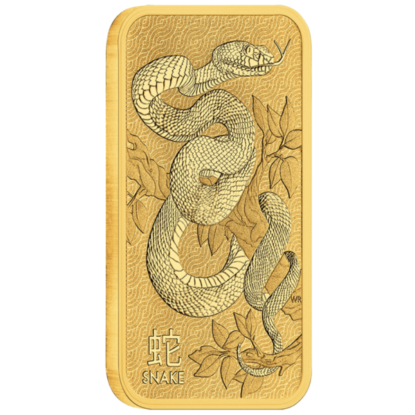 1oz Perth Mint Gold Lunar Snake Minted Bar Gold Lunar Snake
