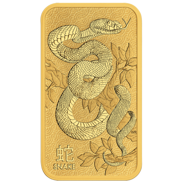 1oz Perth Mint Gold Lunar Snake Minted Bar Gold Lunar Snake