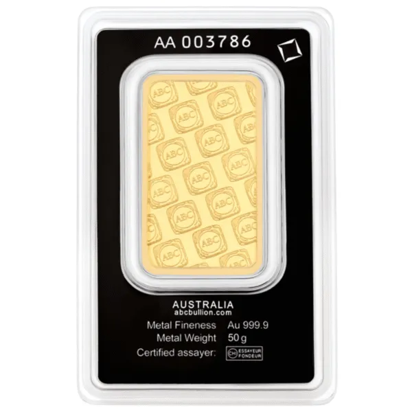 101773 - Packaging OBV 50g ABC Gold Minted Bar 50g ABC Gold Minted Bar