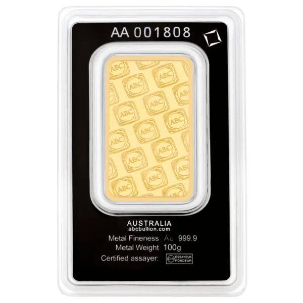 101774 - OBV 100g ABC Gold Minted Bar 100g ABC Gold Minted Bar