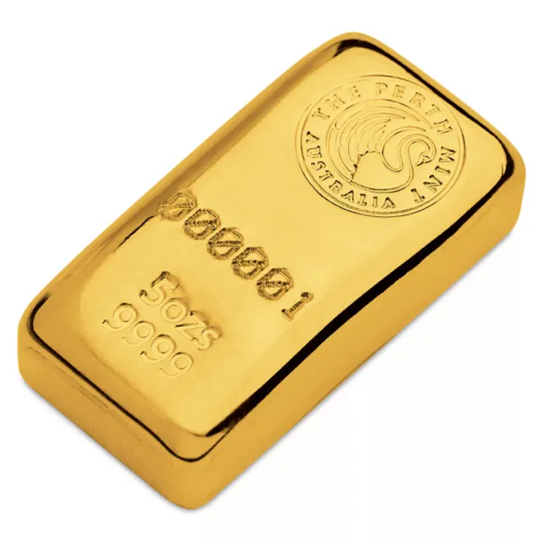 5oz Perth Mint Gold Cast Bar 5oz Perth Mint Gold Bar Cast