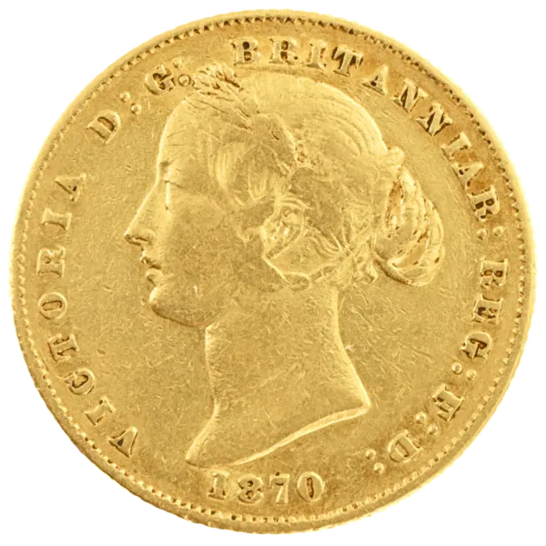 100729 - Obverse 1870 Sydney Mint Sovereign Fine 1870 Sydney Mint Sovereign Fine