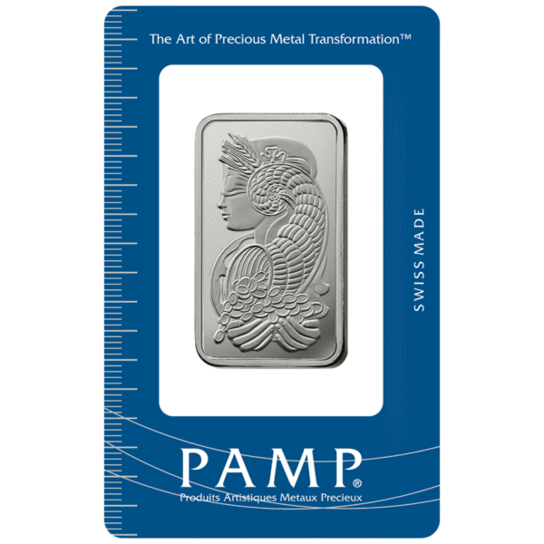 100792 - Packaging Front 1oz PAMP Lady Fortuna Platinum Minted Bar 1oz PAMP Lady Fortuna Platinum Minted Bar
