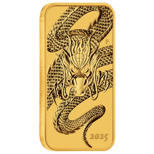 101776 - EDGE 2025 1oz Perth Mint Gold Dragon Rectangular Coin 2025 1oz Perth Mint Gold Dragon Rectangular Coin