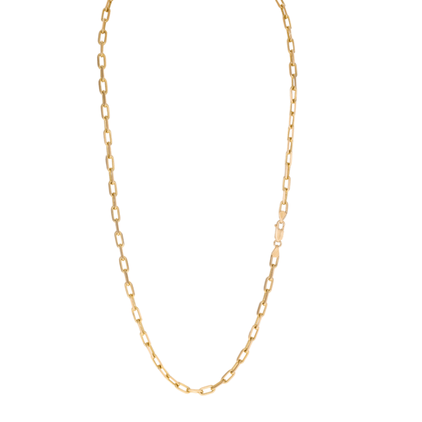 18ct YG Paperclip Chain 57cm 4.5mm paperclip chain