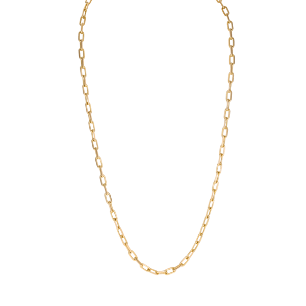 18ct YG Paperclip Chain 57cm 4.5mm paperclip chain