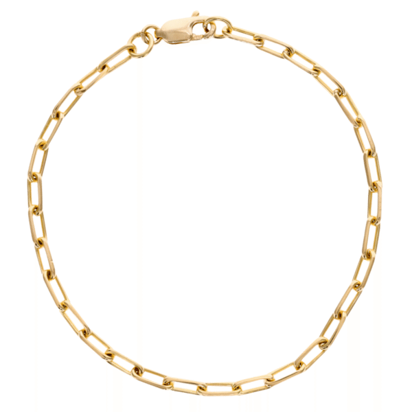 18ct YG Paperclip Bracelet 18cm 3.2mm paperclip bracelet