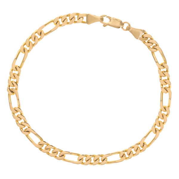 18ct YG Figaro Bracelet 21cm 5mm Figaro Bracelet
