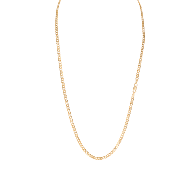 18ct YG Flat Curb Chain 50cm 4mm gold curb chain