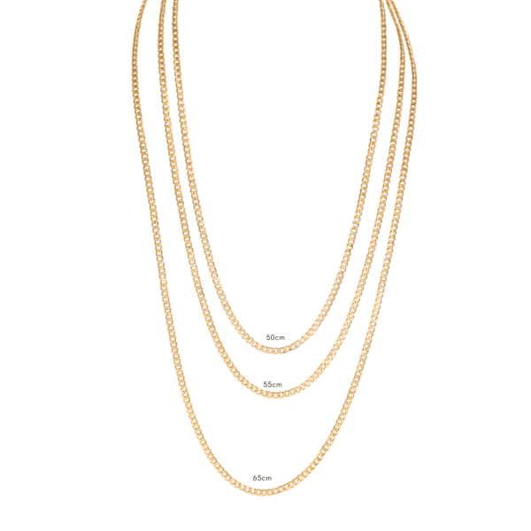 18ct YG Flat Curb Chain 50cm 4mm gold curb chain