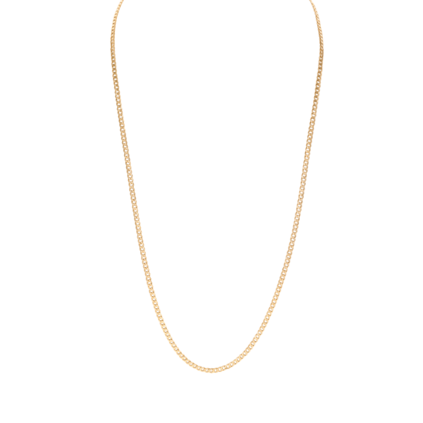 18ct YG Flat Curb Chain 65cm 4mm 65cm gold curb chain