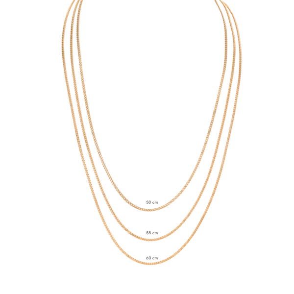 18ct YG Flat Curb Chain 2.1mm 55cm curb chain