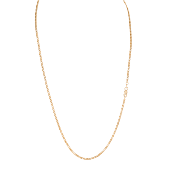 18ct YG Flat Curb Chain 2.1mm 60cm curb chain