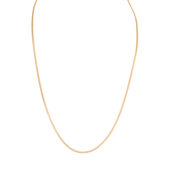18ct YG Flat Curb Chain 2.1mm 60cm curb chain