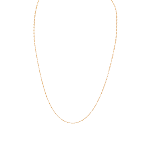 18ct YG Paperclip Chain 45cm 1.3mm paperclip chain