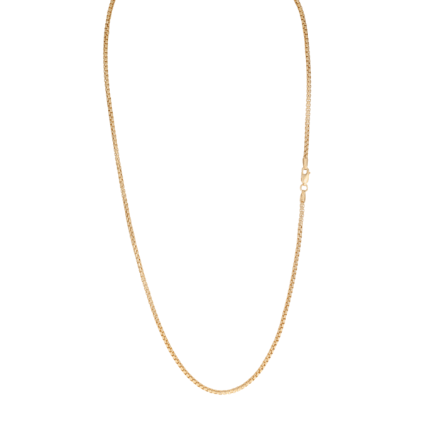 18ct YG Round Box Chain 60cm 2.5mm round box chain