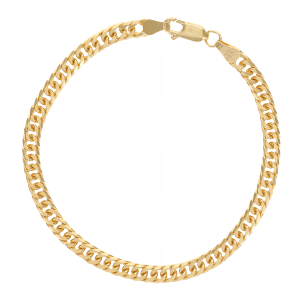 18ct YG Curb Bracelet 19cm 4.65mm Curb Bracelet