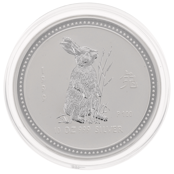 1999 10oz Perth Mint Silver Lunar Rabbit Coin Series 1 silver lunar rabbit