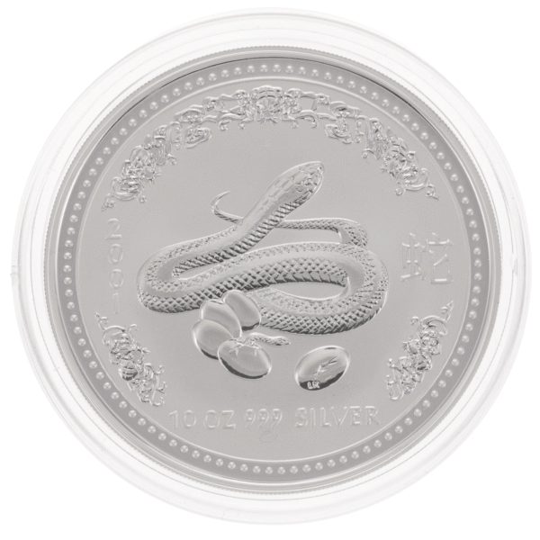 2001 10oz Perth Mint Silver Lunar Snake Coin Series 1 silver lunar snake