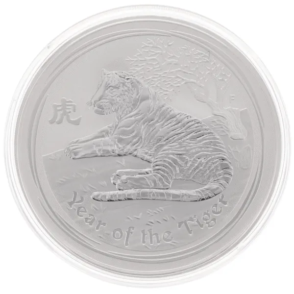 101819 - Main 2010 10oz Perth Mint Silver Lunar Tiger Coin Series 2 silver lunar tiger