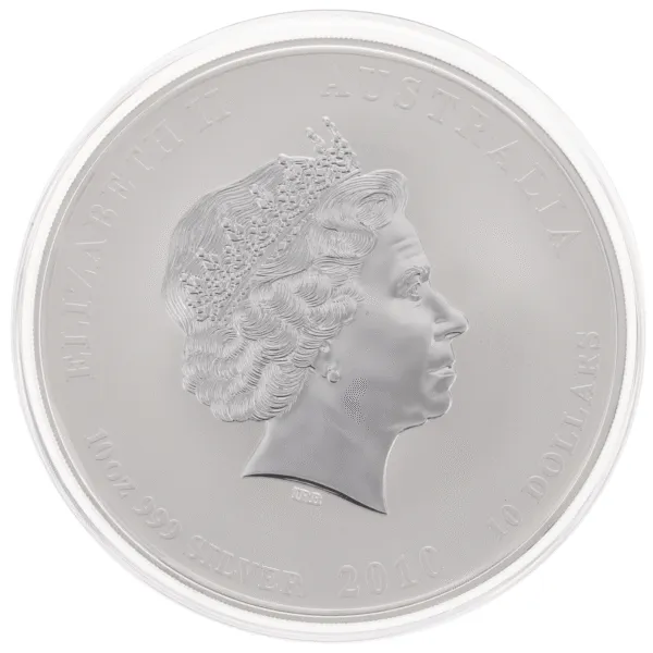 101819 - Obverse 2010 10oz Perth Mint Silver Lunar Tiger Coin Series 2 silver lunar tiger