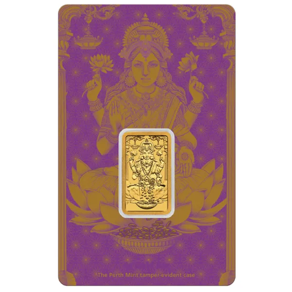 101829 - Packaging Reverse 5g Perth Mint Lakshmi Gold Minted Bar Lakshmi