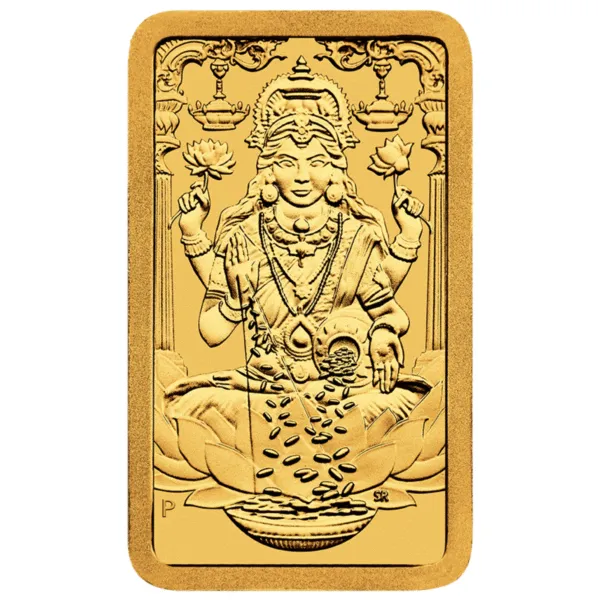 1g Perth Mint Lakshmi Gold Minted Bar Lakshmi