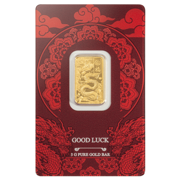 2025 5g Gold Bar - PAMP Good Luck: Yellow Dragon 2025 5g Gold Bar - PAMP Good Luck: Yellow Dragon