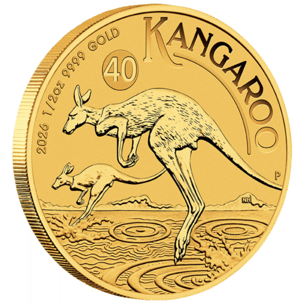 101866 - Edge 2026 1/2oz Perth Mint Gold Kangaroo Coin 2026 1/2oz Perth Mint Gold Kangaroo Coin