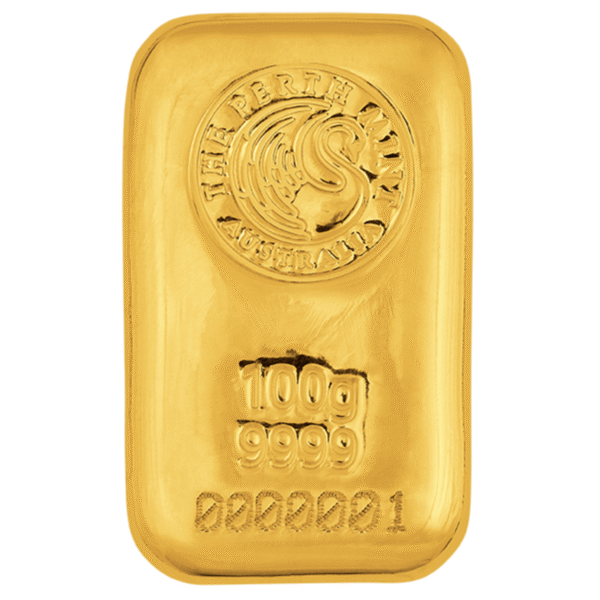 100g Perth Mint Gold Cast Bar 100g Perth Mint Gold Cast Bar