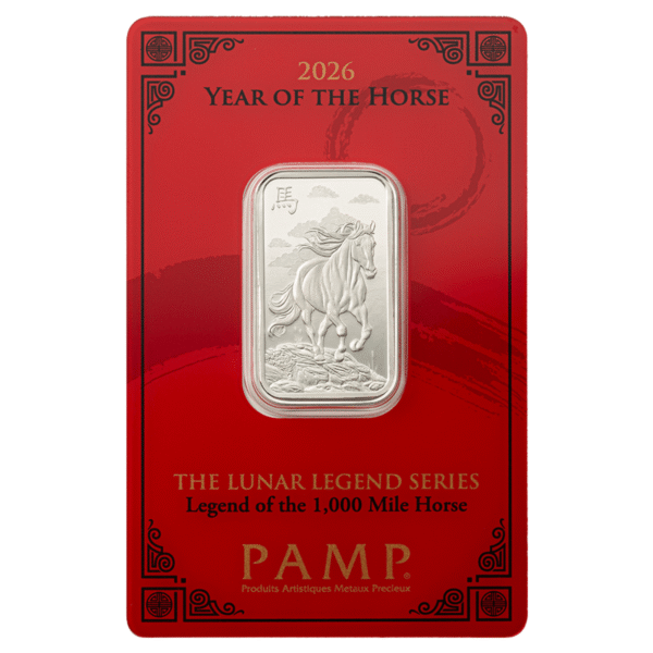 10g Silver 2026 10g PAMP Lunar Legend of the 1,000 Mile Horse Silver Minted Bar Lunar legend