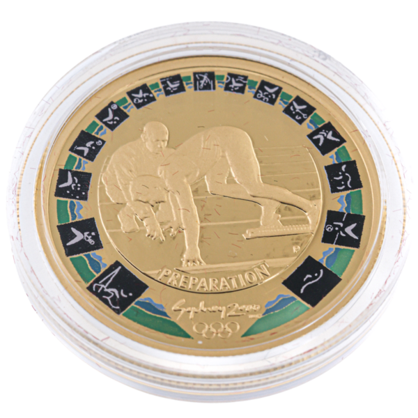 102049 - preparation 2 gold coin Sydney 2000 Olympic Gold / Silver Proof Millennium Coin Collection olympics