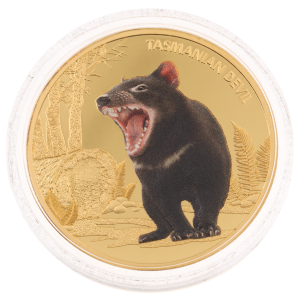 102051 - Reverse 2013 $100 Niue Tasmanian Devil Extinct Endangered 1 oz Gold Proof Coin tasmanian devil
