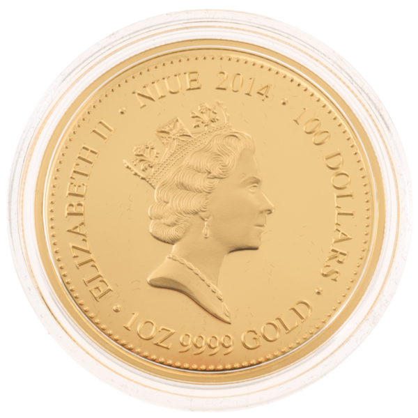 2014 $100 Niue Frill Neck Lizard 1oz Gold Proof Coin frill neck lizard