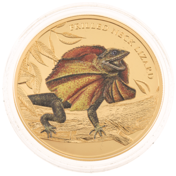2014 $100 Niue Frill Neck Lizard 1oz Gold Proof Coin frill neck lizard