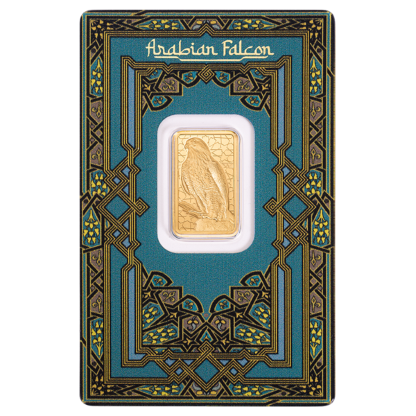 5g PAMP Arabian Falcon Pure Gold Bar with Pendant Frame 5g PAMP Arabian Falcon