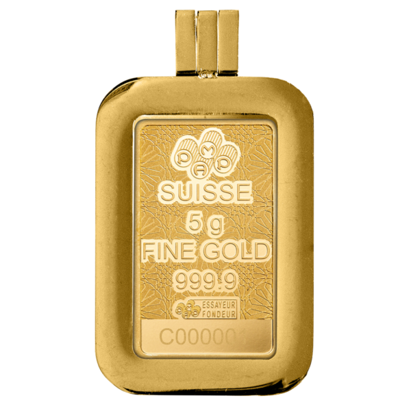 5g PAMP Arabian Falcon Pure Gold Bar with Pendant Frame 5g PAMP Arabian Falcon