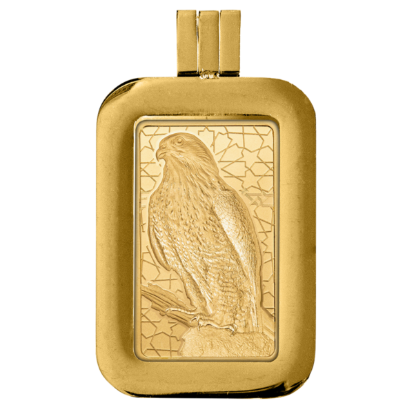 5g PAMP Arabian Falcon Pure Gold Bar with Pendant Frame 5g PAMP Arabian Falcon